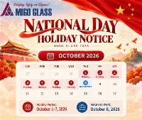 MIGO গ্লাস 2026 চীনের জাতীয় দিবসের ছুটির বিজ্ঞপ্তি