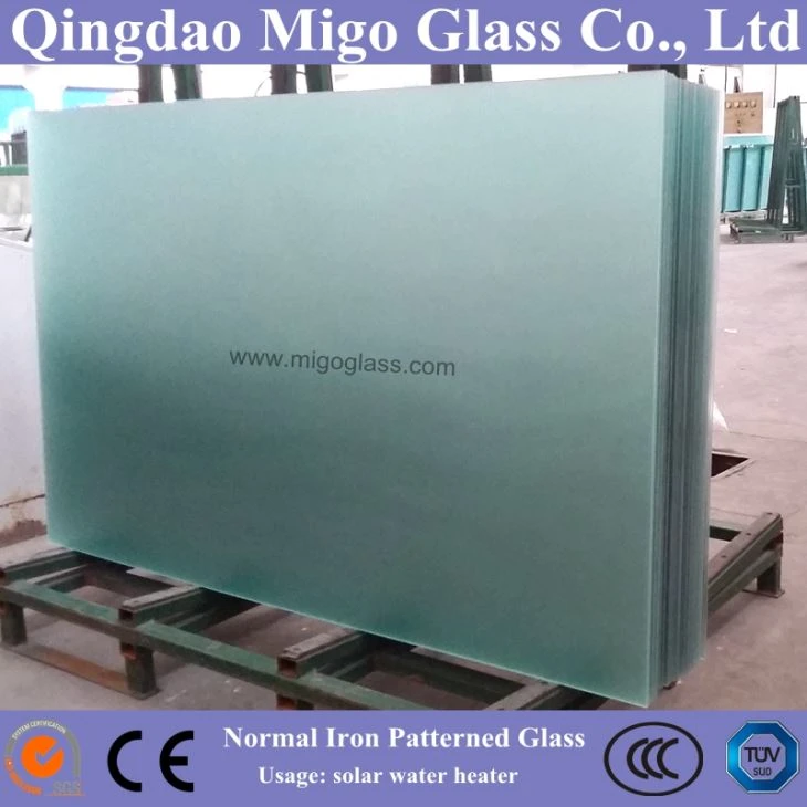 সৌর জল হীটার ব্যবহার করা 3.2mm পরিষ্কার Mistlite প্যাটার্ন সৌর গ্লাস
