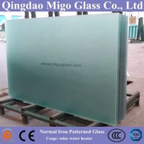 সৌর জল হীটার ব্যবহার করা 3.2mm পরিষ্কার Mistlite প্যাটার্ন সৌর গ্লাস