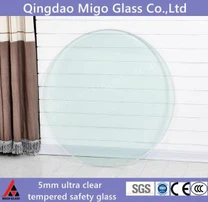 Beveled পালিশ গ্লাস টেবিল শীর্ষ