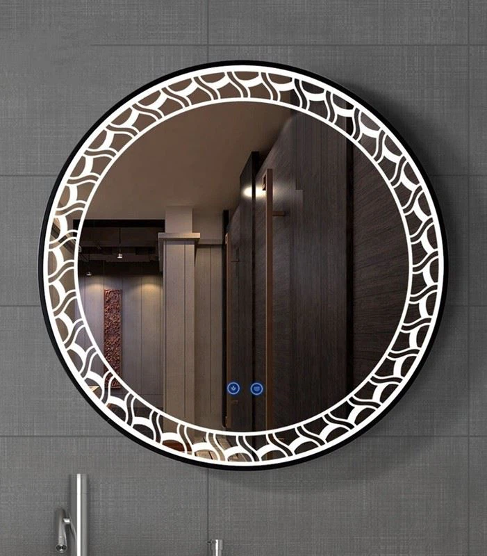 LED mirror with patterns frame